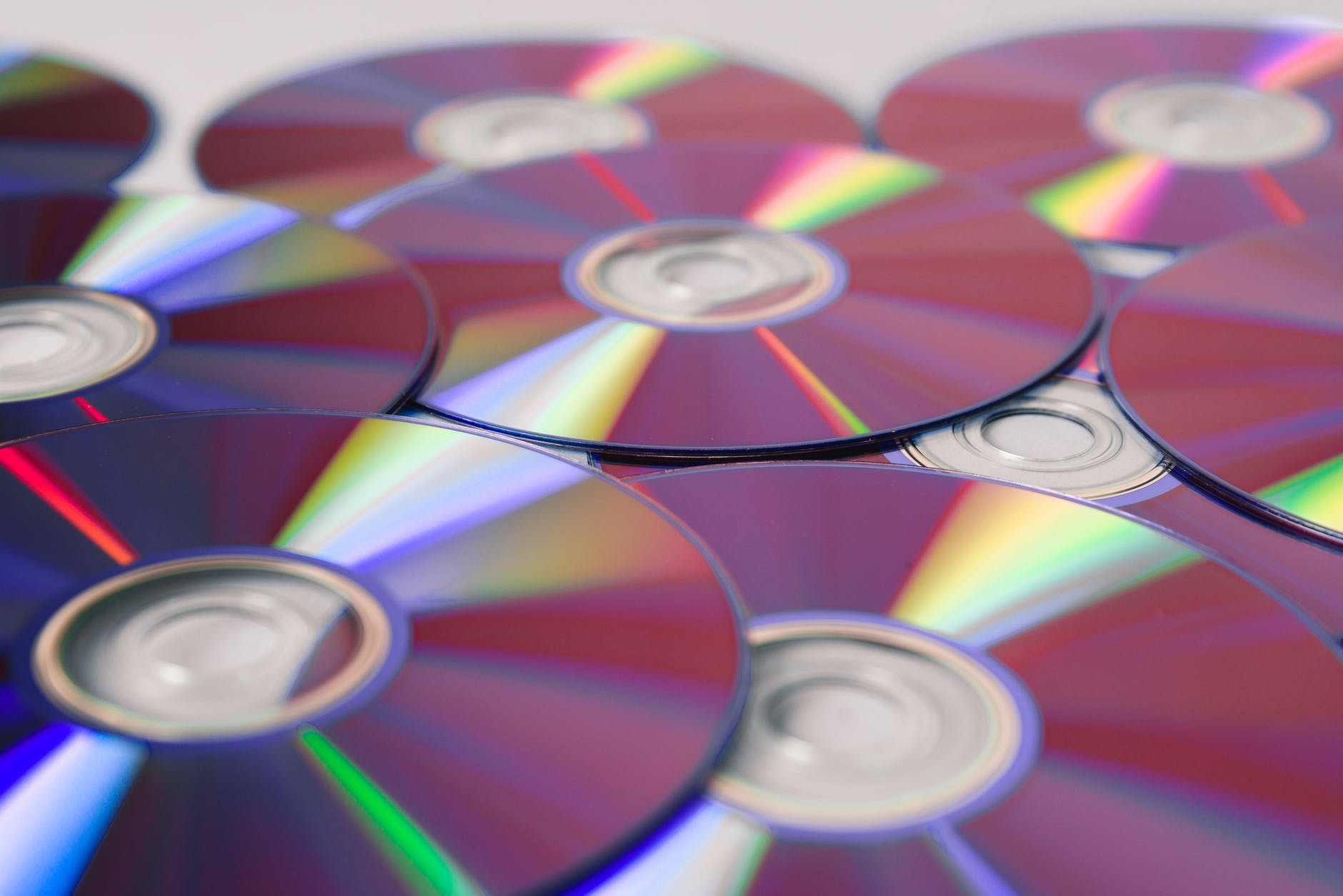 compact discs in close up view